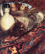 VERMEER VAN DELFT, Jan A Woman Asleep at Table (detail) ert Spain oil painting artist